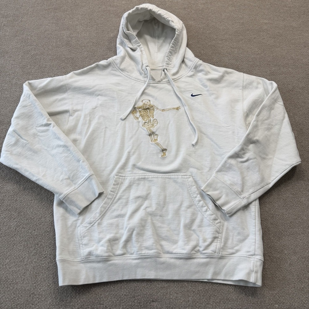 Nike Embroidered Skeleton Football Men's Sweatshirt Hoodie White - Picture 2 of 10